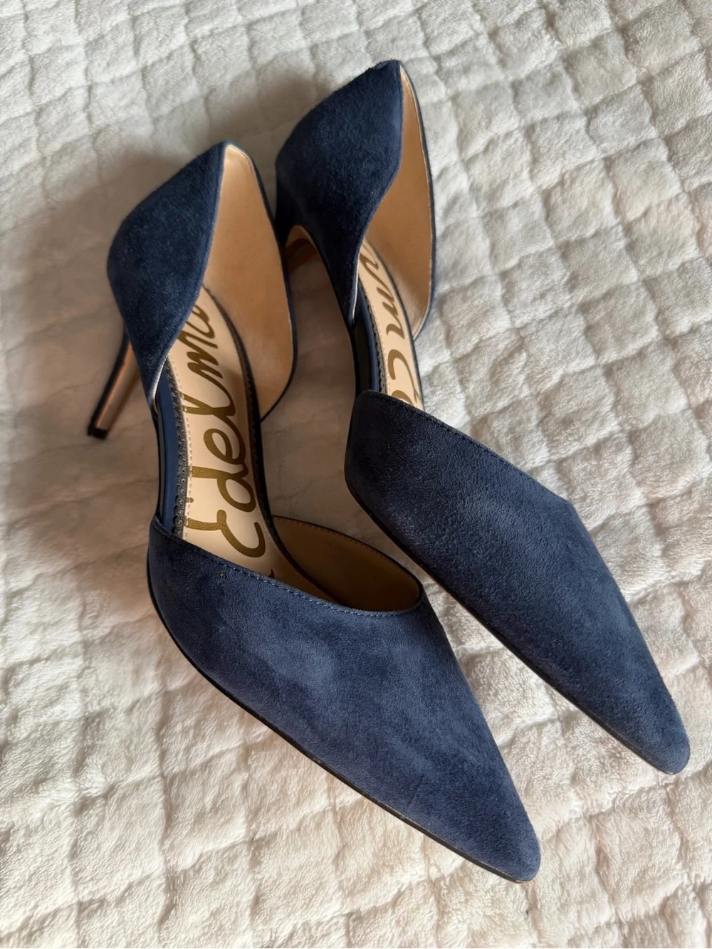Sam Edelman Navy Suede Pointed D'Orsay Heels